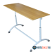 Парта двухместная на круглой трубе  "Экстра 2Р" регулируемая ЛДСП 